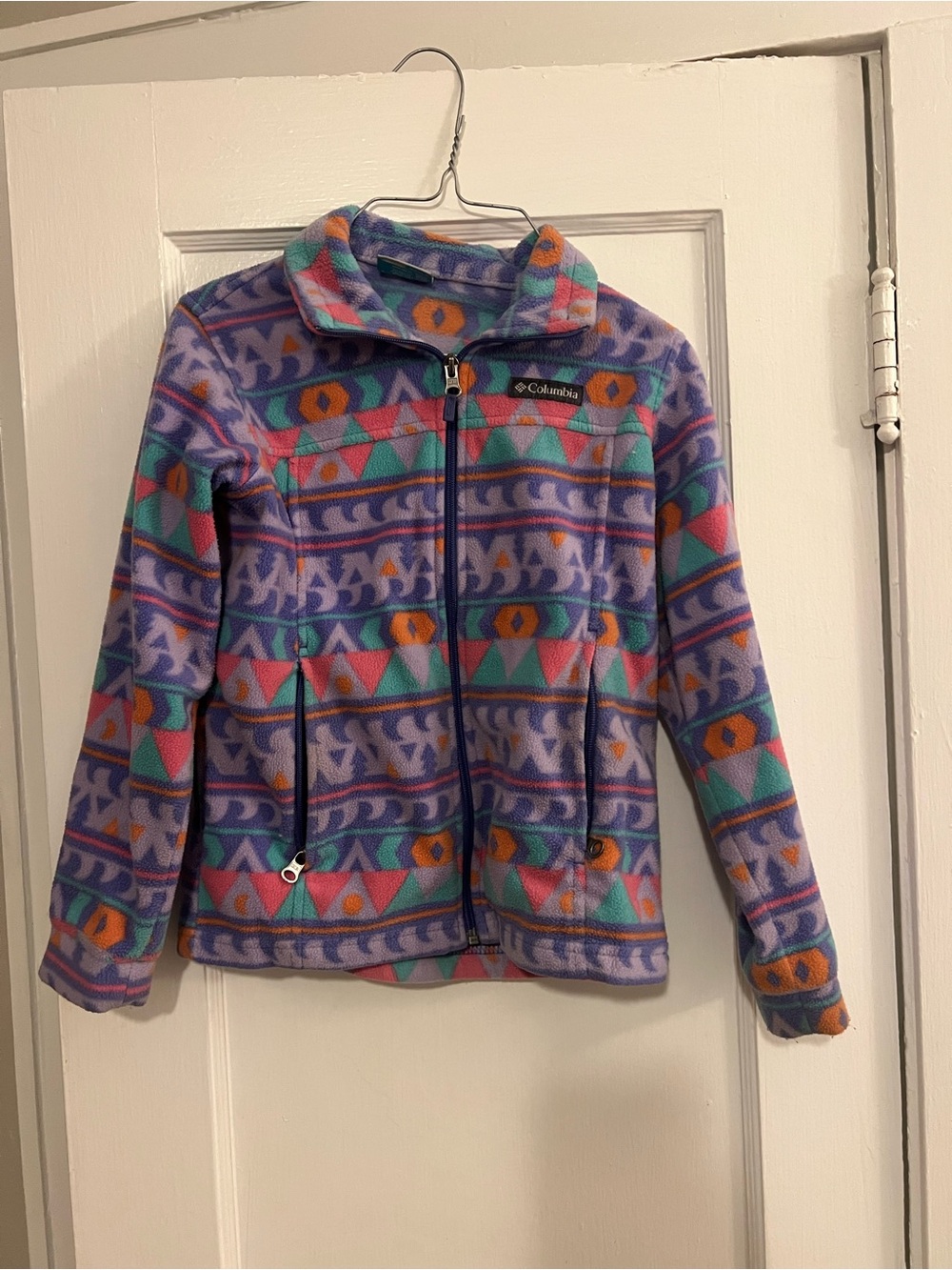 Columbia Girls' Purple Multicolor Pattern Fleece Jacket